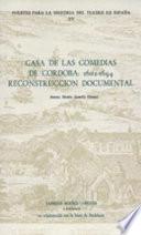 libro Casa De Las Comedias De Cordoba, 1602 1694